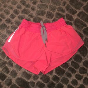 Pink lulu lemon track shorts